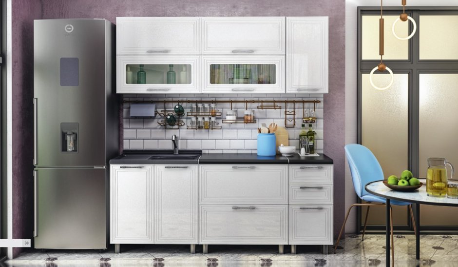 Кухня 2,4м Айсберри (белый/сонома)