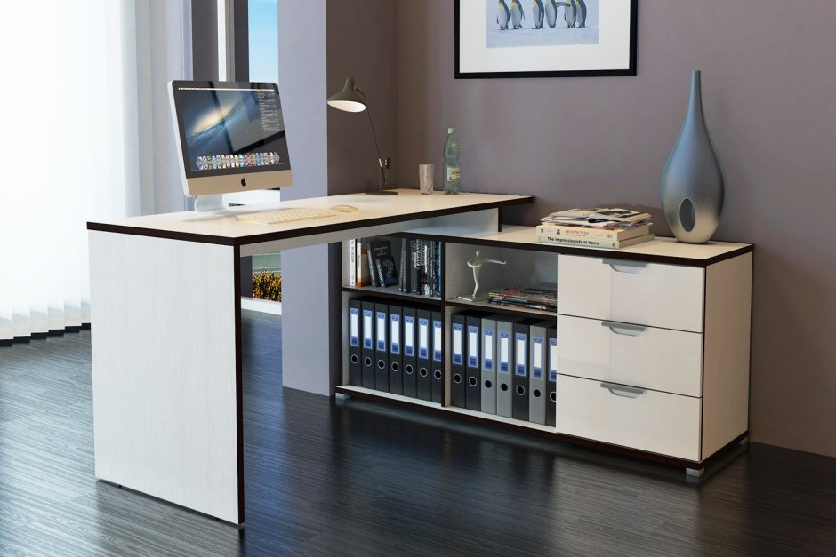 Длинный комод в спальню с туалетным столиком