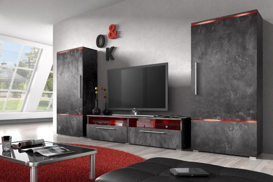 Гостиная Helvetia Lee черный глянец