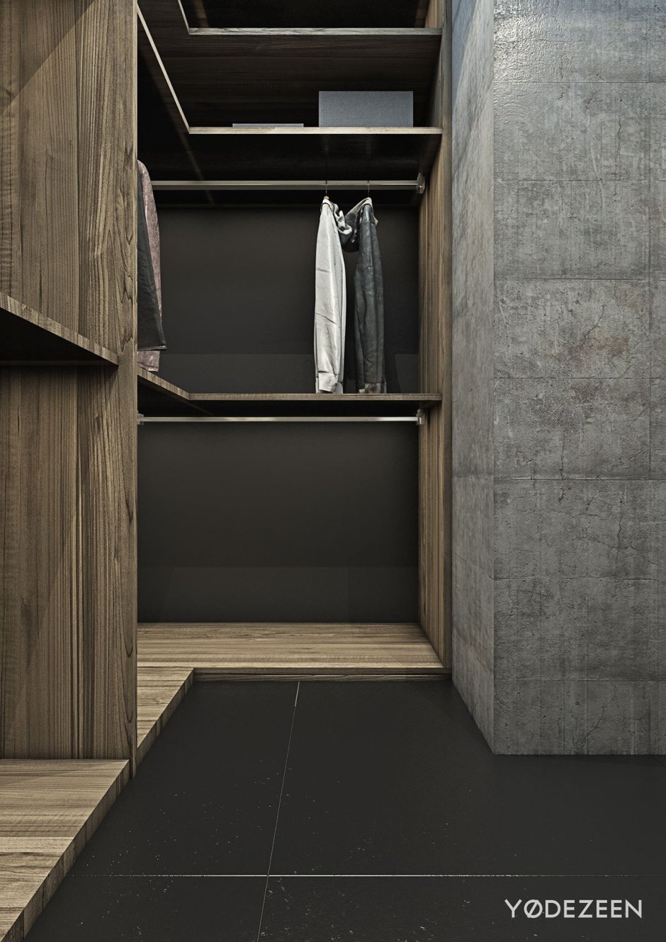 Встроенный шкаф под бетон