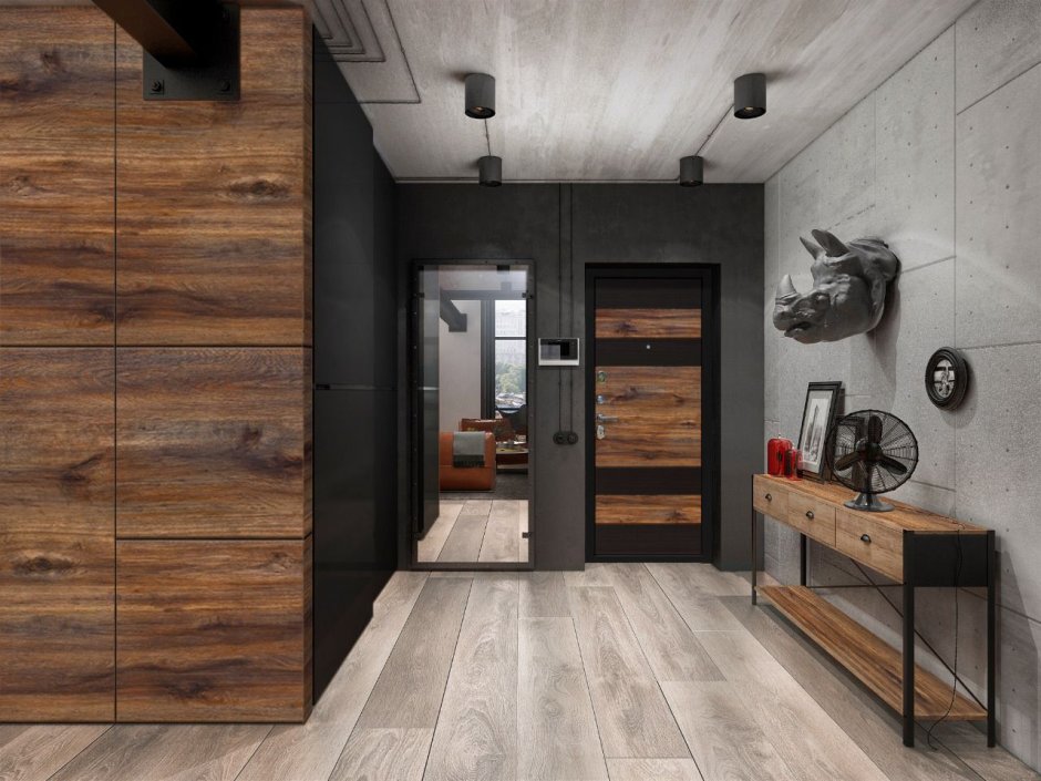 Прихожая в стиле лофт