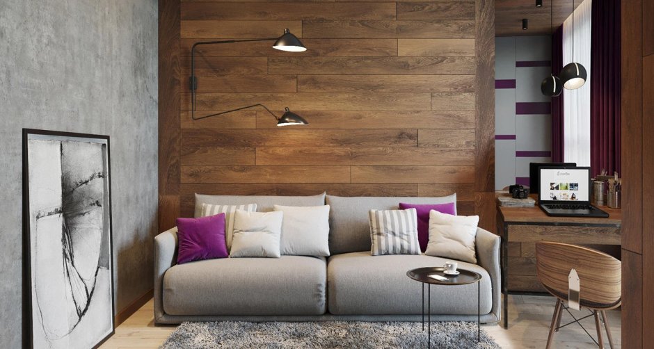 Штукатурка под дерево в интерьере