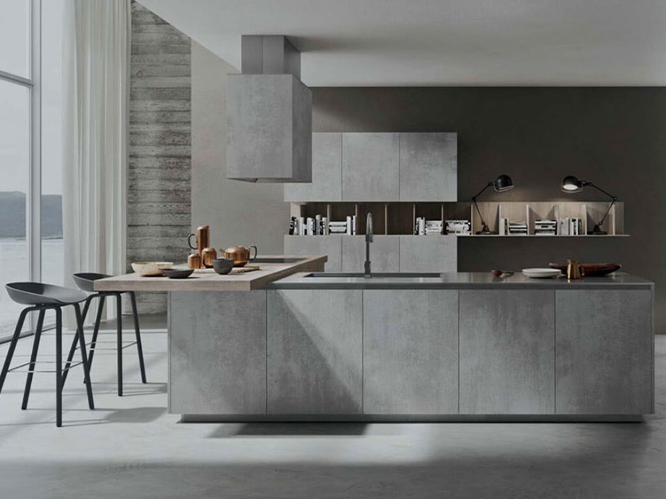 Cleaf TSS кухня серый бетон