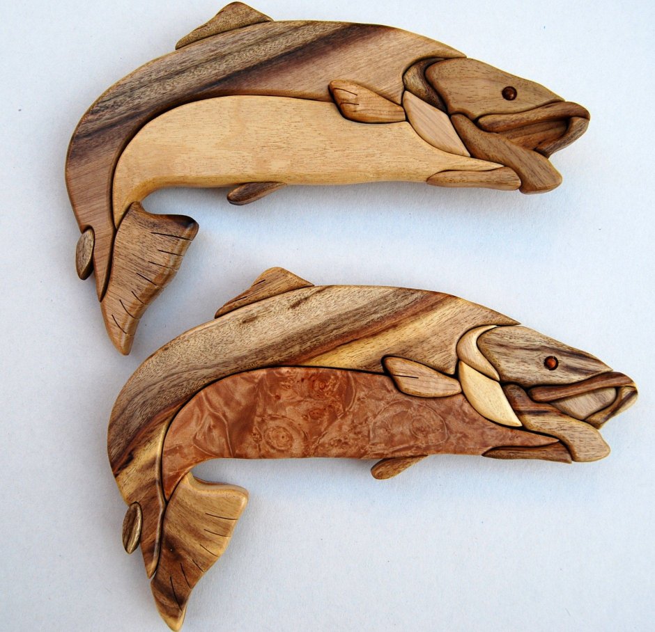 Деревянные рыбки декор