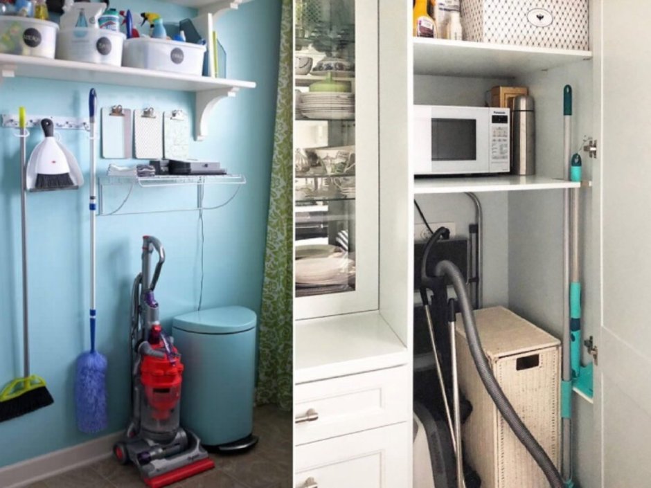 Место для хранения швабры и ведра