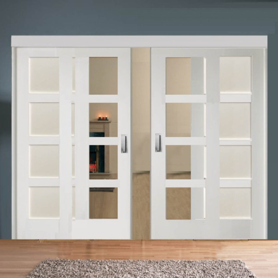 Двухстворчатая дверь белая