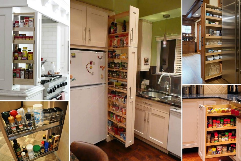 Выдвижной стеллаж для кухни