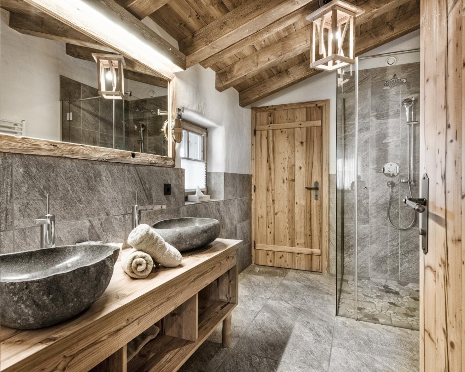 Санузел в стиле Шале