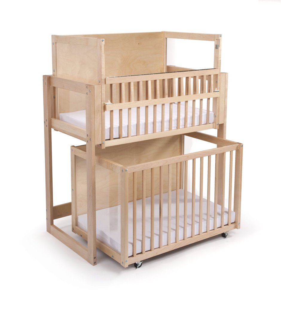 Двухъярусная кровать для детей с люлькой для новорожденных
