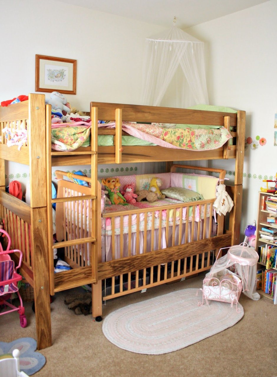 Детская двухэтажная кровать для новорожденных