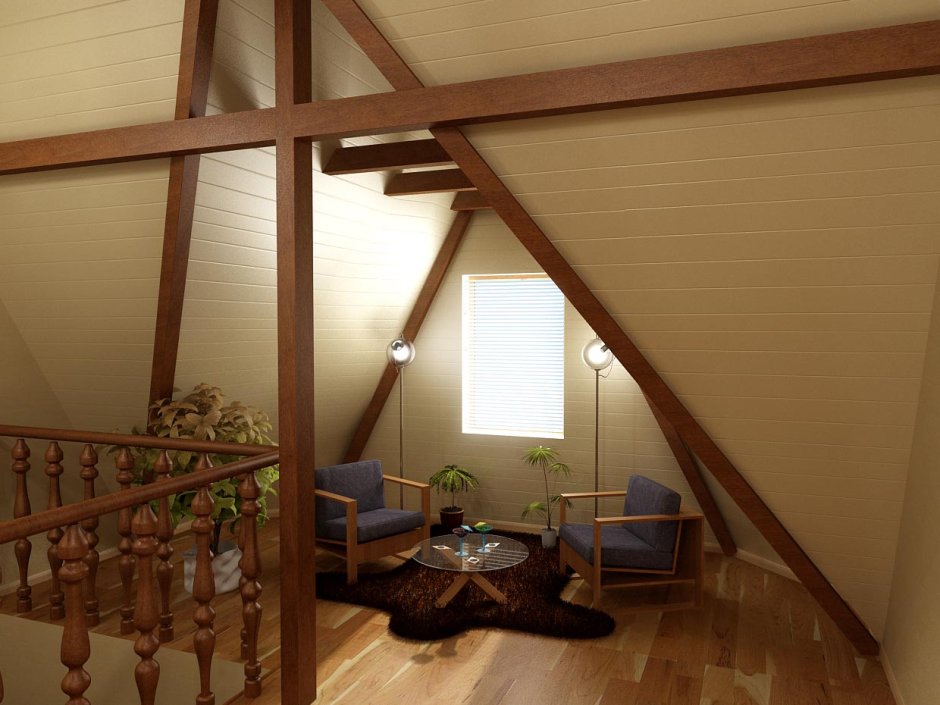 Лестница для мансардной крыши