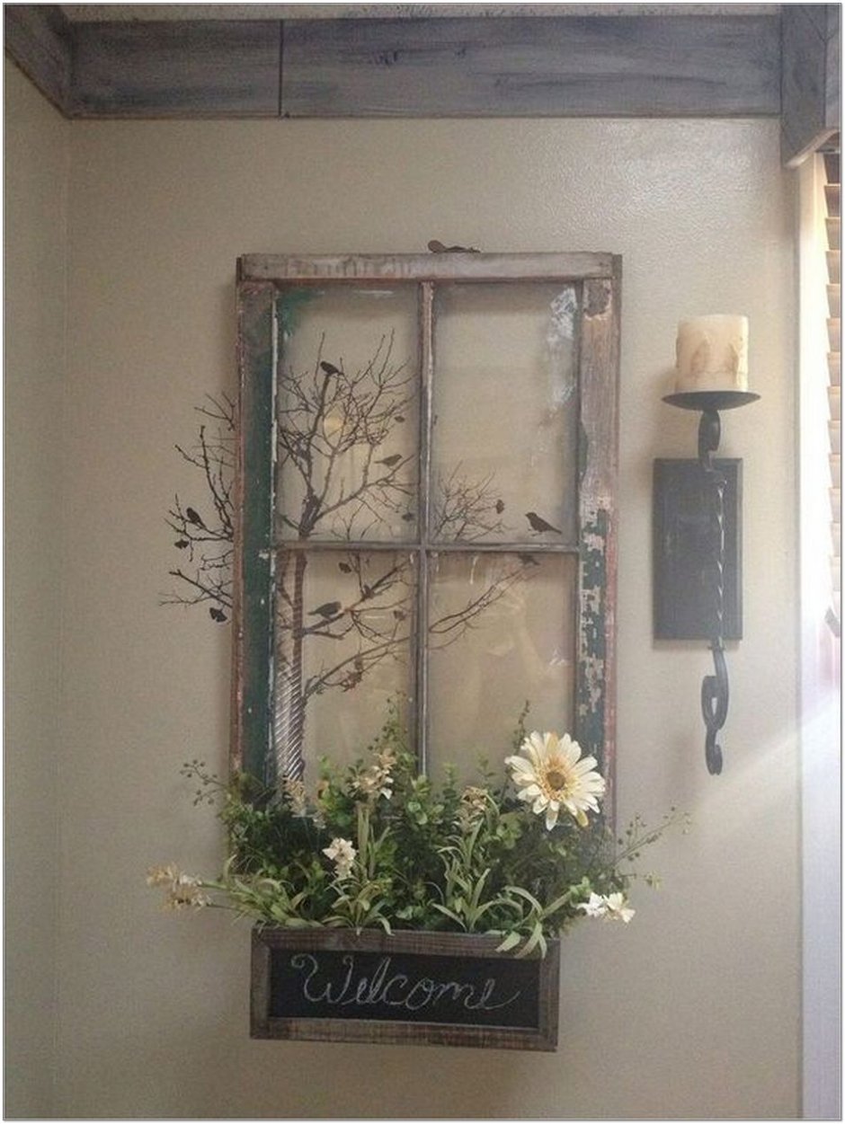 Декор из оконной рамы