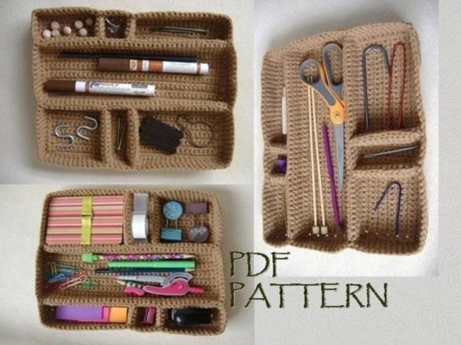 Вязаные корзинки на кроватку