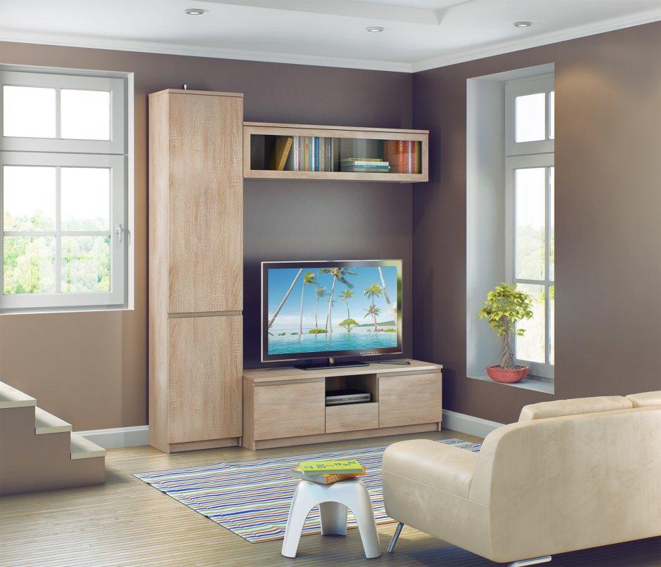 Кухня из светлого и темного дерева