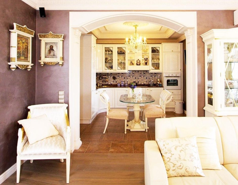 Шикарные гостиные с кухней