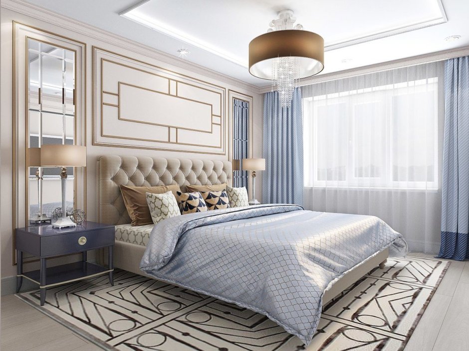 Спальня ар деко светлая