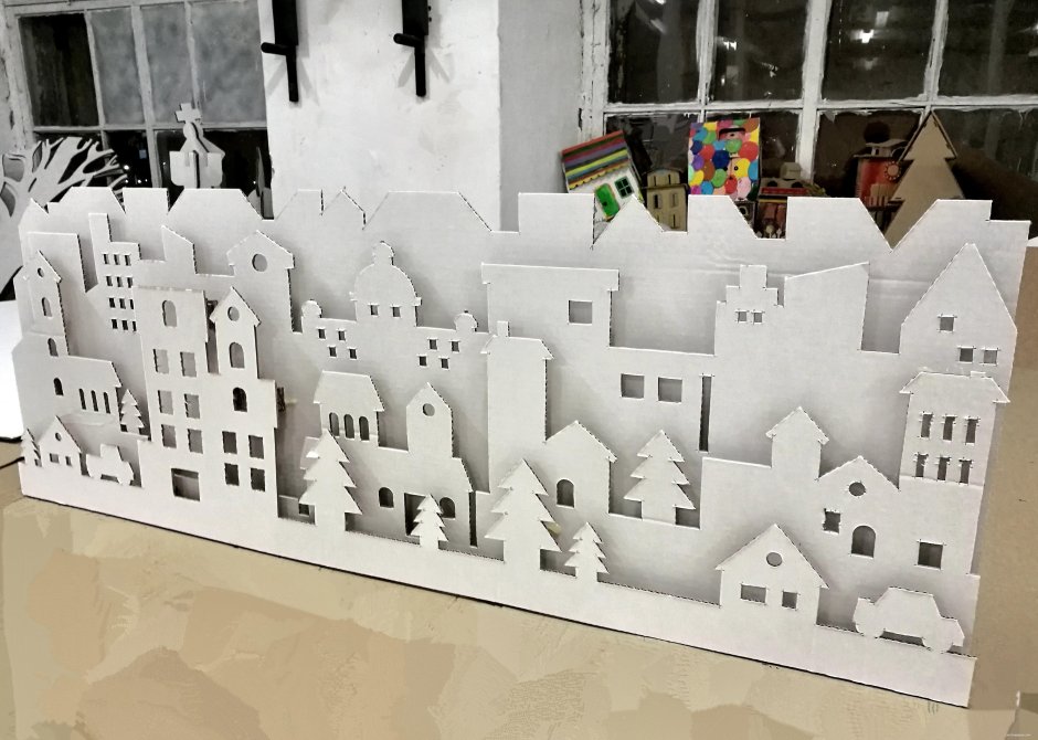 Городок из картона