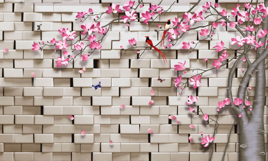 Цветы на стене