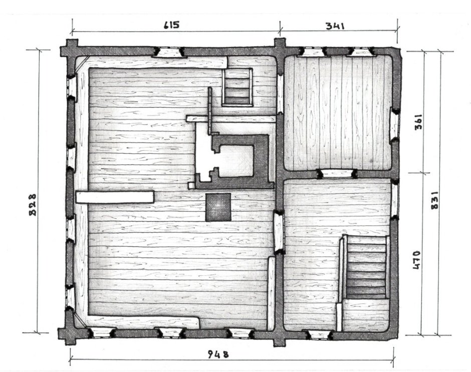 Русская изба пятистенок планировка