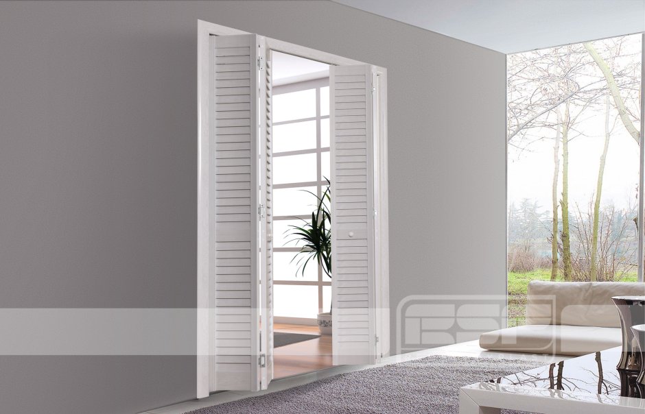 Дверь жалюзийная белая 1208мм