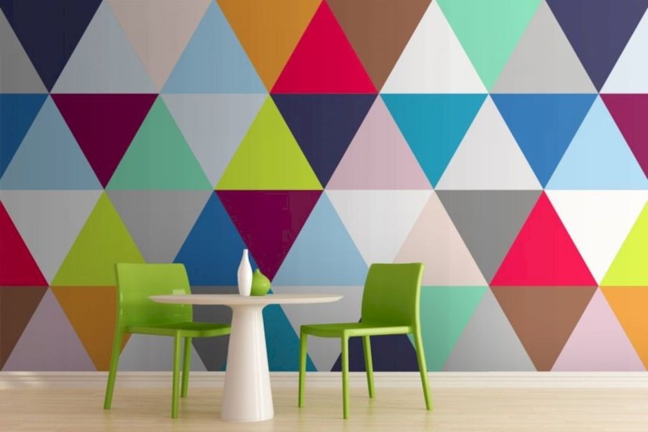 Геометрическая мозаика покраска стены
