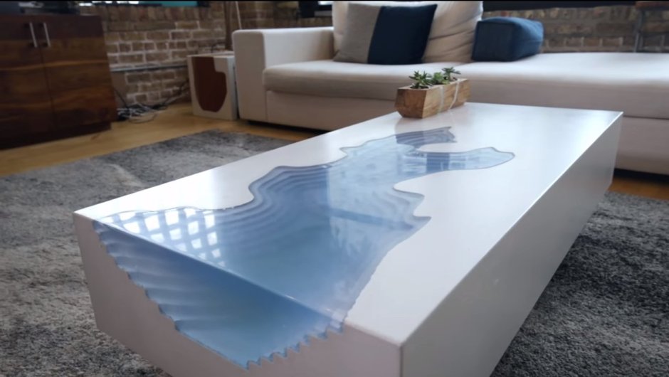 Деревянные журнальные столики с эпоксидной смолой