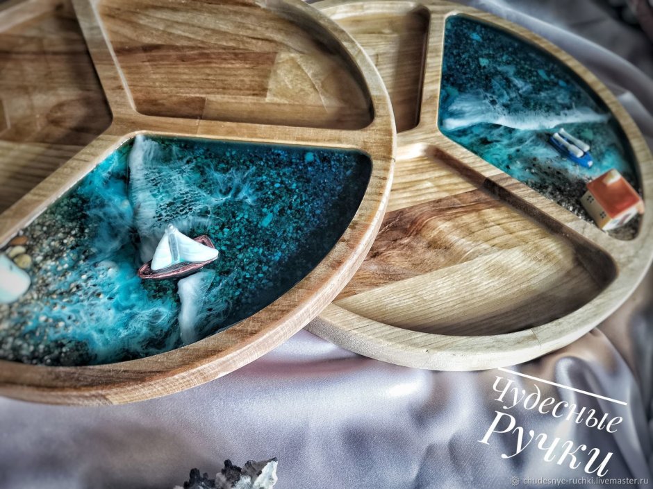 Поднос с эпоксидной смолой