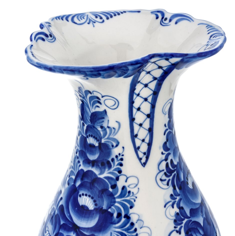 Ваза Гжель с цветами