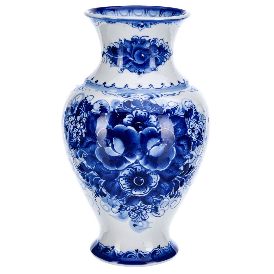 Глиняная ваза Гжель