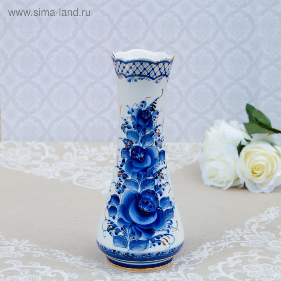 Ваза для цветов Гжель