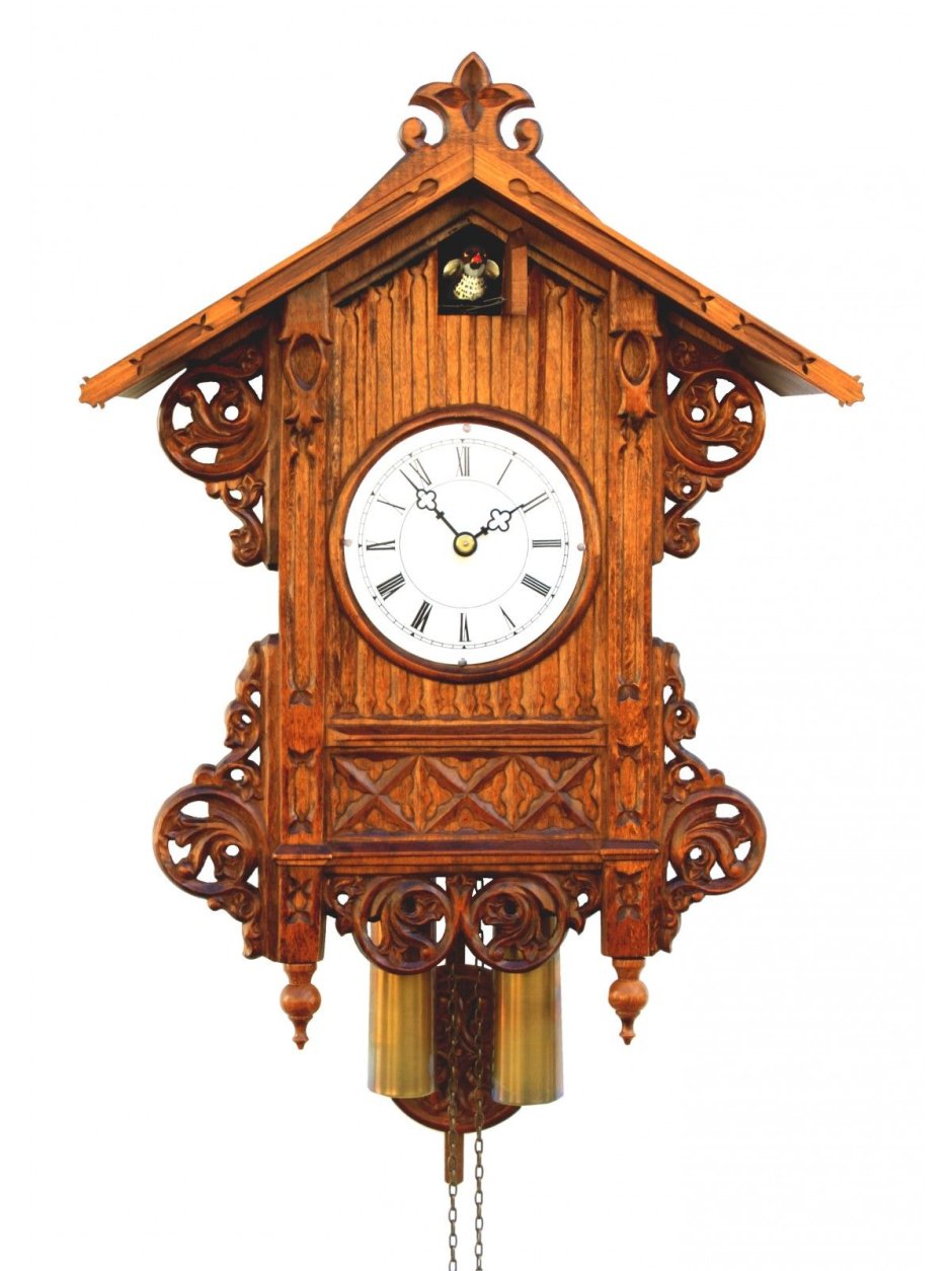 Антикварные деревянные часы с кукушкой