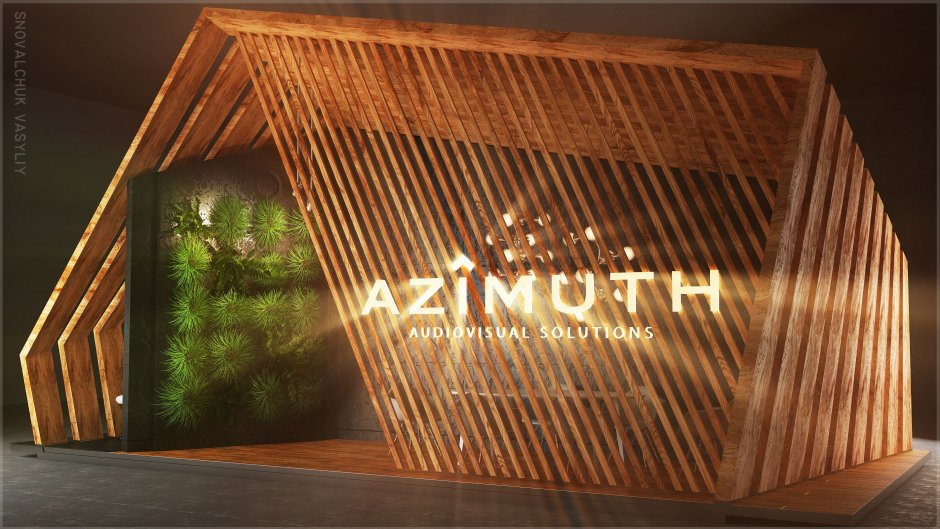 Деревянный стенд для выставки