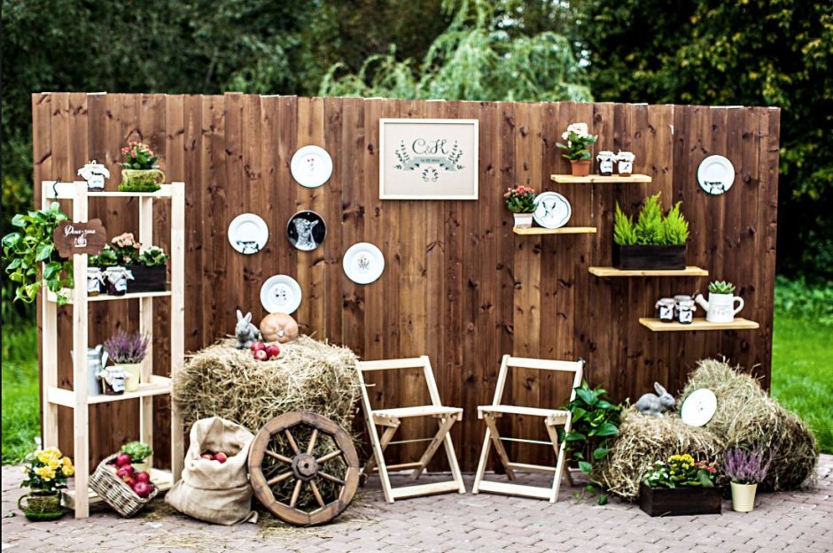 Фотозона в деревенском стиле