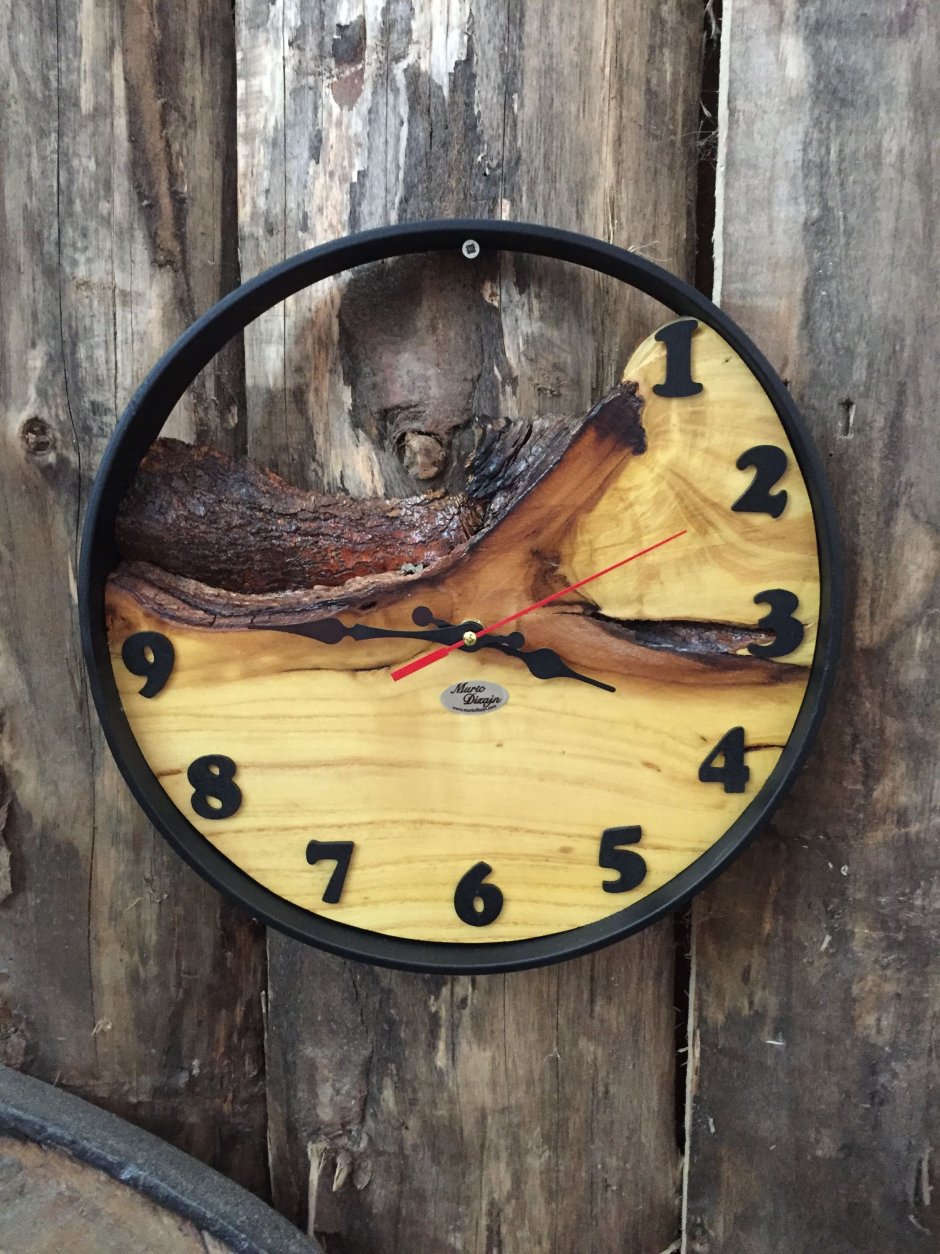 Часы из среза дерева
