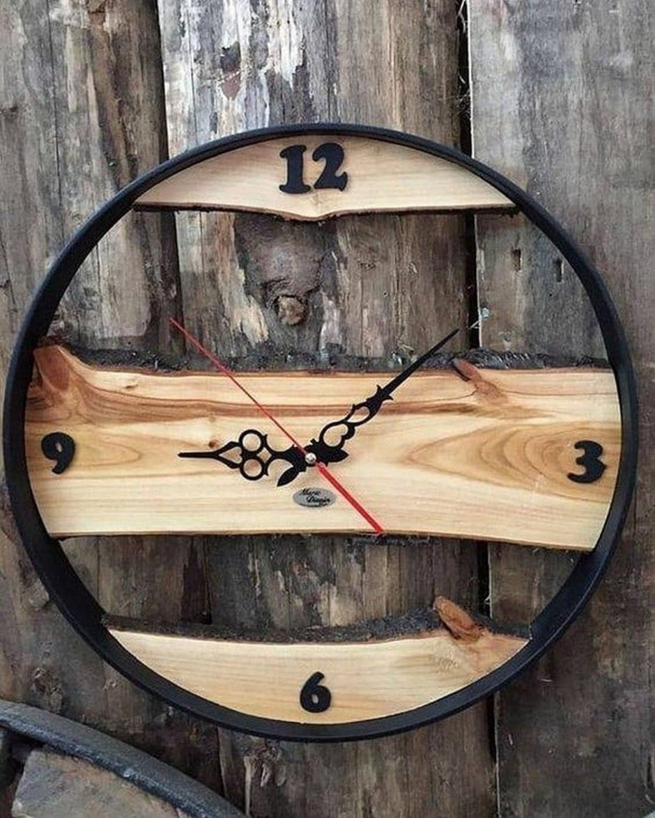 Креативные часы из дерева