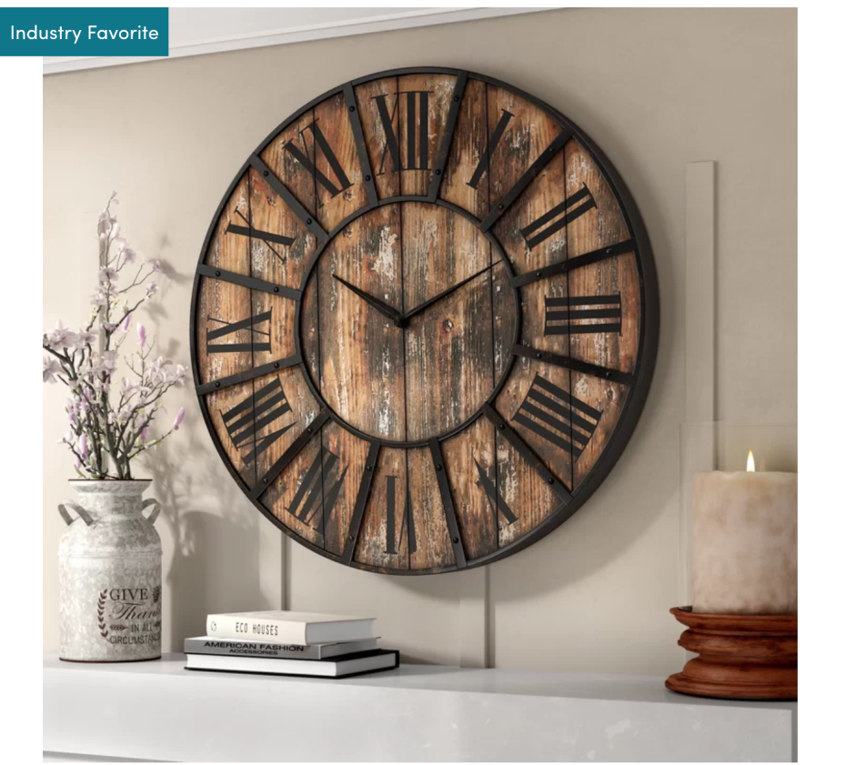 Часы в деревянном стиле