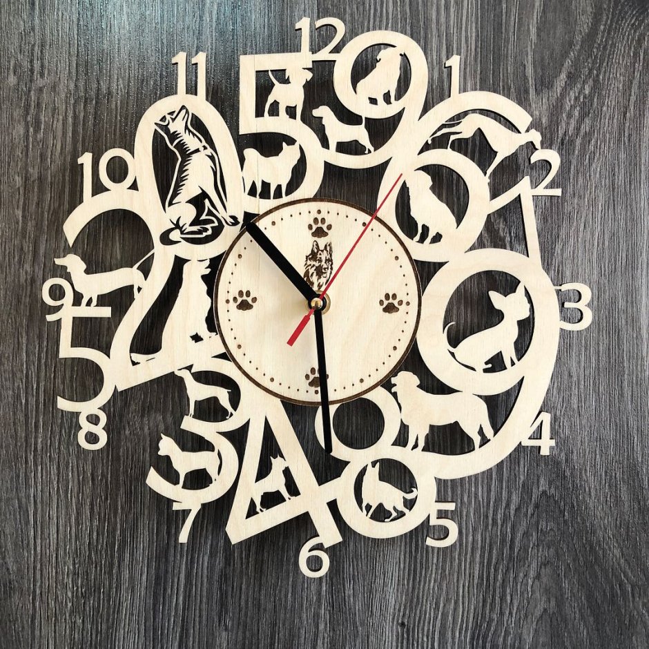 Деревянные часы на стену