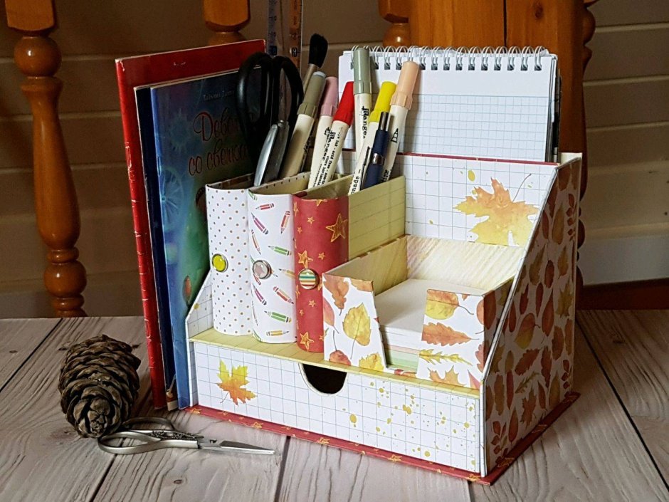 Самодельный органайзер для канцелярии