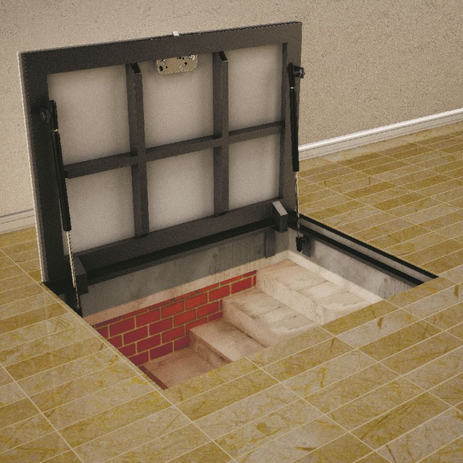 Уличный напольный люк стелс 900х900