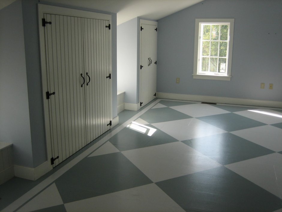 Крашенный пол из фанеры