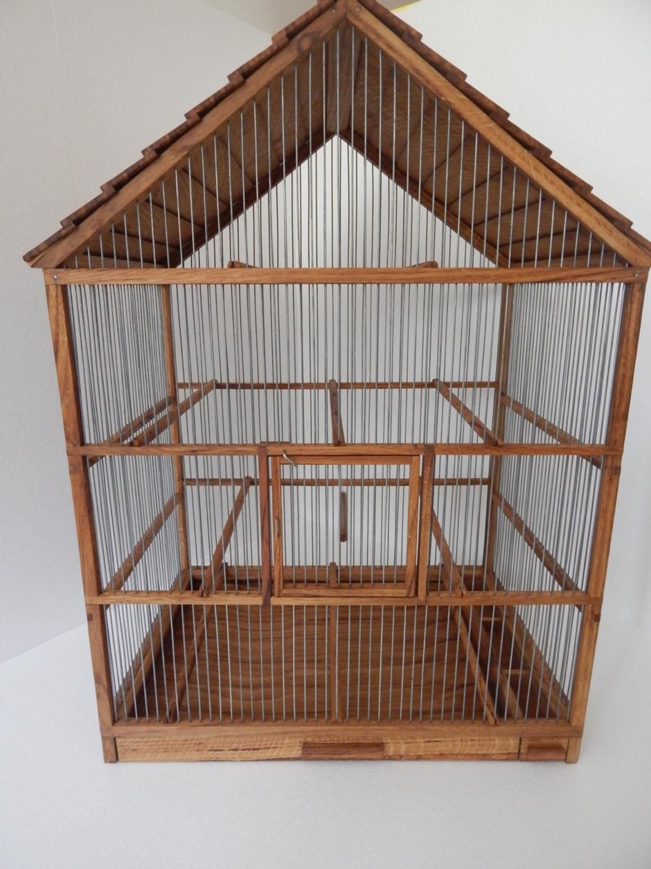 Клетки для птиц из дерева домик