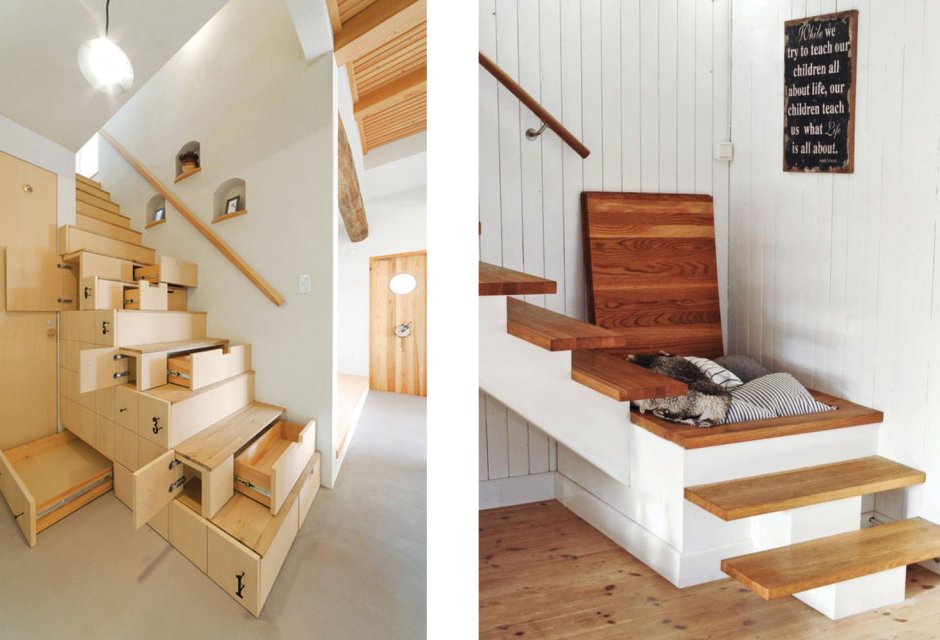 Лестница с ящиками для хранения