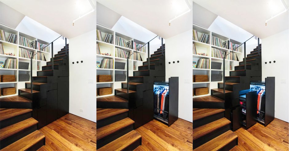 Лестница с системой хранения