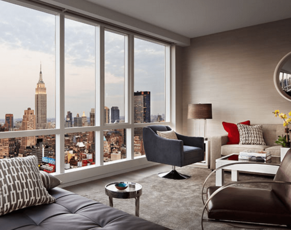 Квартира с панорамными окнами Нью Йорк