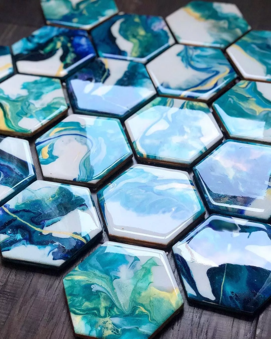 Зеркало декор из смолы