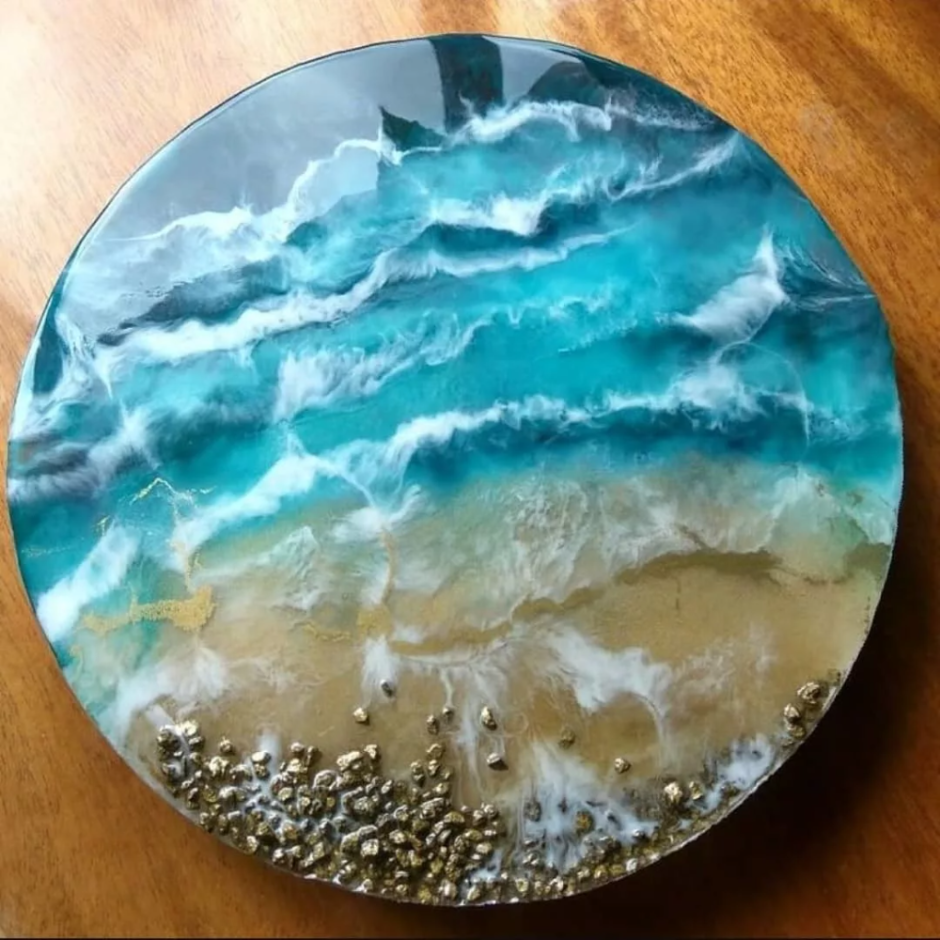 Стол океан из эпоксидной смолы