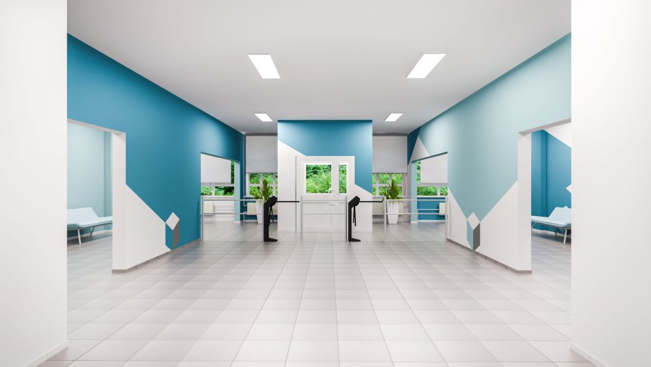 Интерьер холла школы