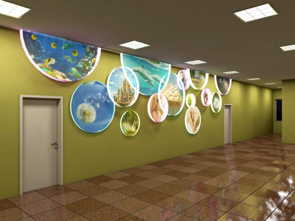 Интерьер холла школы