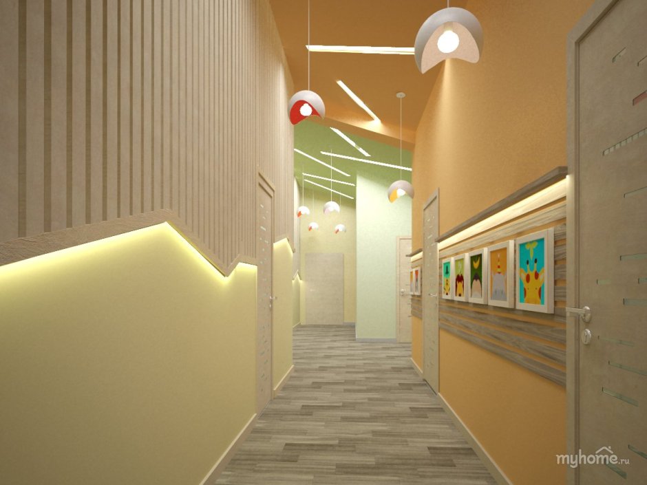 Интерьер школьного коридора