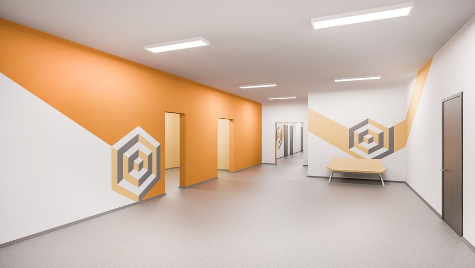 Цвет стен в холле школы